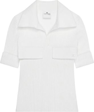 Courr&egrave;ges T-shirt con taschino - Bianco