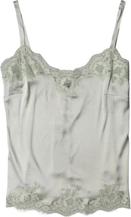 Dolce & Gabbana Lingerie Top - Dames - Tops zonder mouwen - Groen - S - Katoen - Tops