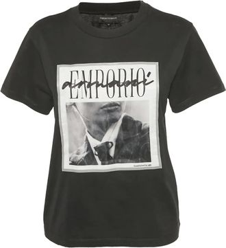 Emporio Armani T-shirt girocollo con stampa - Nero