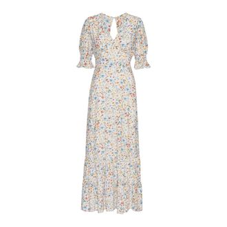 Americandreams Koko Dress Long Open Back - Dames - Casual kleedjes - Wit - L - Kleedjes