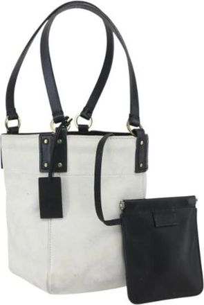 Gucci Pre-owned Tote Bags, female, White, Size: ONE SIZE Pre-owned Suede Tote Bag
