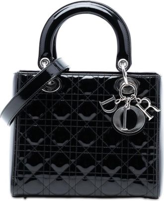 Dior Pre-owned Dior Medium Patent Cannage Lady Dior 16-BO-0196