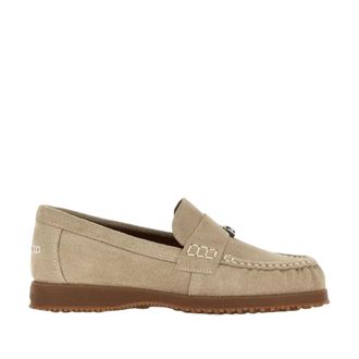 Hogan Schoenen, Dames, Beige, 38 1/2 EU, Leer, Traditionele Moccasin