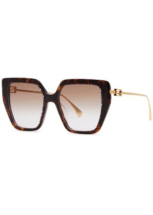 Fendi Oversized Sunglasses - Brown