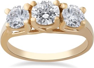 Pompeii3 3 1/2ct Diamond 3-Stone 14k Yellow Gold Engagement Ring Lab Grown