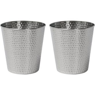 Happimess Axel Modern Minimalist Hammered Steel 2 Gal Waste Bin in Brushed Steel at Nordstrom