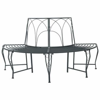 vidaXL Banco De &Aacute;rbol 4-n&uacute;mero De Plazas 160 X 80 X 89 Cm Acero Vidaxl