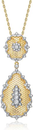 Rachel Glauber Rhodium And 14k Gold Plated Cubic Zirconia Pendant Necklace