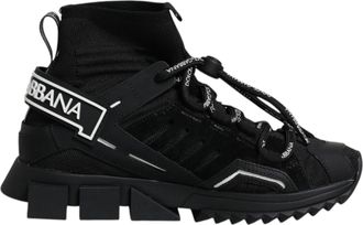 Dolce & Gabbana Black Sorrento Socks Logo Sneakers Womens Shoes
