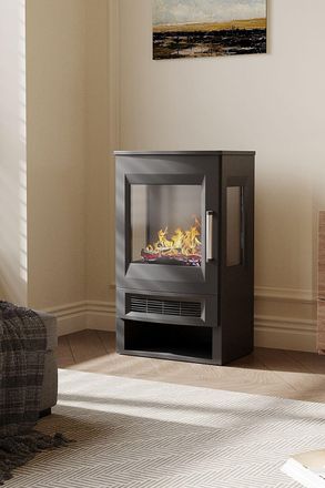Living and Home Electric Fireplace with Remote Control in Black