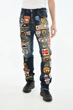 Dsquared2 Jeans Regular Fit con Patch All Over 19cm Dsquared2