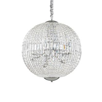 Netlighting Luxor 12 Light Large Ceiling Pendant Chrome with Crystals G9