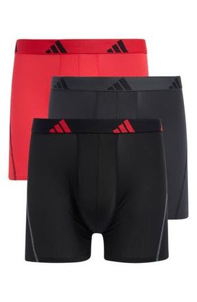 adidas All Day Mesh 3-Pack Boxer Briefs in Carbon Grey/Ruby Red/Black at Nordstrom Rack, Size X-Large
