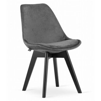OEM Silla Escandinava Moderna Para La Cocina Comedor Mileo Premium Terciopelo Gris Oscuro