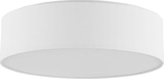 Beliani Beliani - Modern Round Fabric Ceiling Light Lamp Flush Mount Drum Shade White Rena