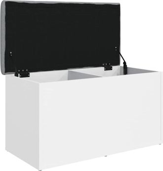 vidaXL Vidaxl - Banco Con Almacenaje Madera De Ingenier&iacute;a Blanco 82x42x45 Cm