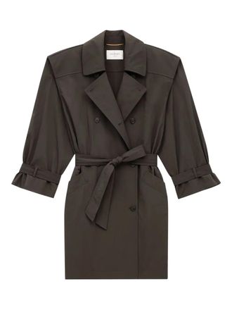 Saint Laurent Trenchcoat met ceintuur - Bruin