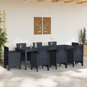 Berkfield Home Garden Table Anthracite 250x100x73 cm Poly Rattan in Dark Grey | Size: 250 x 100 x 73 cm