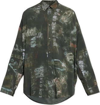 Balenciaga Shirt Met Zak - Heren - Casual Overhemden - Groen - XL - Overhemden