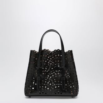 Alaia Black Mina 20 bag in Vienne wave calfskin leather