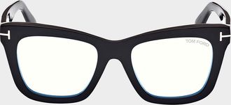 Tom Ford Acetate Square Blue-Block Optical Frames