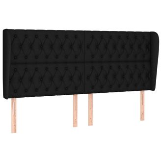 vidaXL Testiera Ad Orecchio Nera 183x23x118/128 Cm In Tessuto - Vidaxl