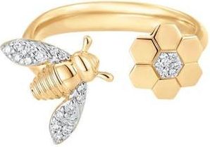 Sara Weinstock Queen Bee Honeycomb Open Ring in Yellow Gold at Nordstrom, Size 7