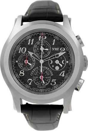 Cuervo y Sobrinos Pre-owned Cuervo Y Sobrinos Y Sobrinos Robusto Cronografo Automatic Black Dial Mens Watch 28591NLE