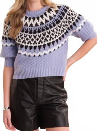 525 america Alora Puff Sleeve Fair Isle Top In Eventide Combo