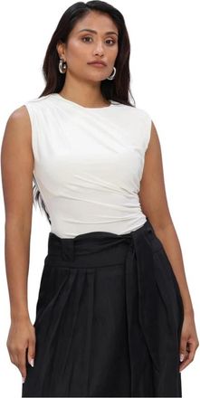Rosemunde Billie SL Drape Top - Dames - Tops zonder mouwen - Wit - XL - Polyester - Tops
