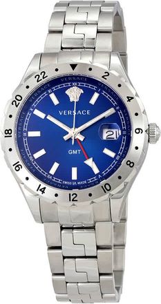 Versace Hellenyium GMT Blue Dial Mens Watch V1101 0015