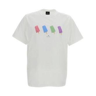 Paul Smith T-Shirts, male, White, Size: 2XL Crewneck T-Shirt