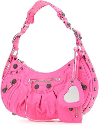 Balenciaga Womens Fluo Pink Nappa Leather Le Cagole S Shoulder Bag Borse A Mano