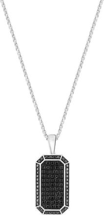 Effy Spinel Pav&eacute; Tag Pendant Necklace in Black at Nordstrom Rack, Size 22