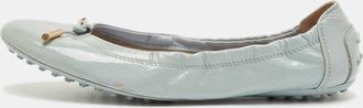 Tod's Tods Grey Patent Scrunch Ballerina Flats