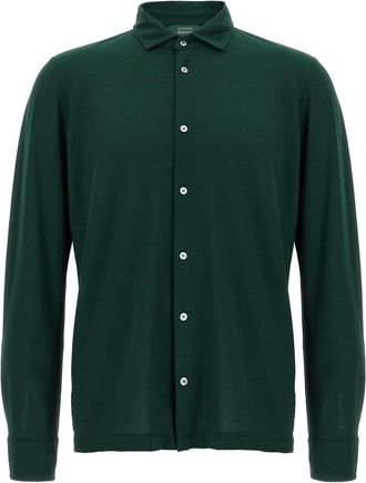 Zanone Heren, Overhemden, Groen, Maat: XL Katoen
