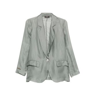 PESERICO Peserico, Blazers, female, Green, Size: XS Textured Blazer