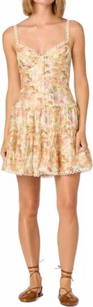 Astr Womens Tazia Scalloped Trim Tiered Mini Dress In Yellow