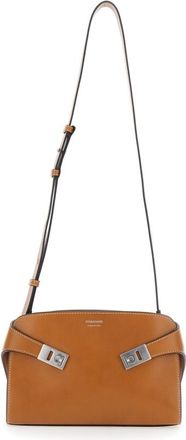 Ferragamo Messenger Hug Brown Shoulder Bag With Logo Lettering And Gancini Buckles In Leather Man