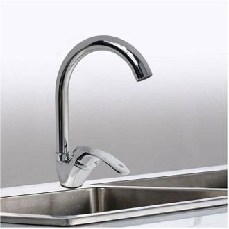 Trade Shop Trade Shop - Rubinetto Per Lavello Da Cucina A Canna Alta Miscelatore In Ottone Cromato 52334