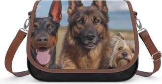 Generic Doberman Pinscher German Shepherd Yorkshire Terrier Dogs Fashion Womens Crossbody Bags Novelty Handbag Shoulder Bag Purse