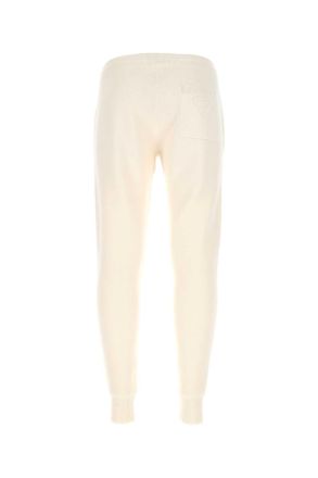 Prada Mens Ivory Stretch Cashmere Blend Joggers Bianco Pantaloni