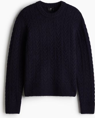 H&M Zopfpullover in Regular Fit - Blue