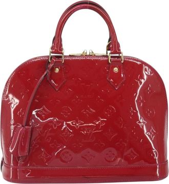 Louis Vuitton Alma Handbag Monogram Vernis Red Patent_Leather Handbag (Pre-Owned)