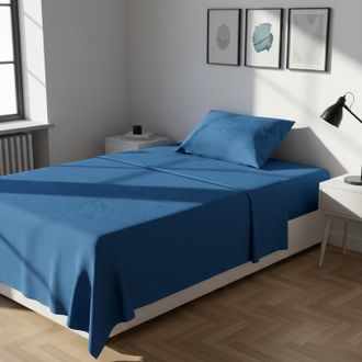 KASANOVA Completo letto 1 piazza e mezza melange blu