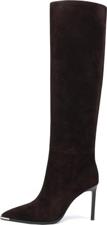 Cesare Gaspari Skyline Stiletto Hoge Laarzen - Dames - Laarzen met Hak - Bruin - 40 EU - Leer - Schoenen