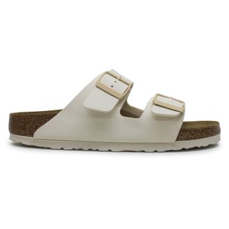 Birkenstock Arizona BS Birko-Flor Unisex Slides Sandals - Eggshell - Size:UK 4.5