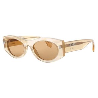 Fendi Ladies Beige Rectangular Sunglasses FE40125I59E