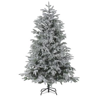 Beliani &Aacute;rbol De Navidad Artificial Base De Metal De Pvc Blanco 210 Cm Estilo Escandinavo Efecto Nieve Bassie