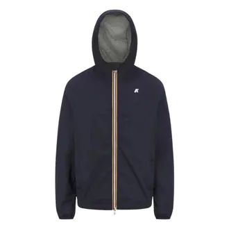 K-Way K-Way, Light Jackets, male, Blue, Size: M Jack Stretch Nylon Jersey